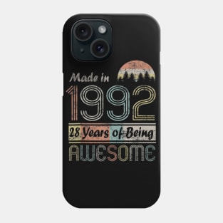 Vintage 1992 Made In 1992 28th Birthday 28 Years Old Gift Phone Case