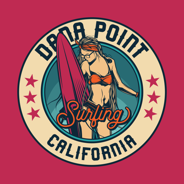 Vintage Surfing Badge for Dana Point, California by SLAG_Creative