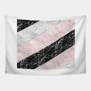 Pink marble allsorts stripes Tapestry