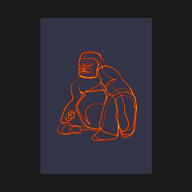 Gorilla minimal contemporary illustration by bernardojbp