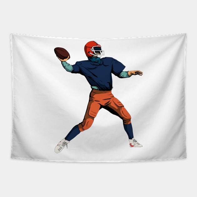 American Football Player | Gridiron Retro Style Tapestry by VISUALUV