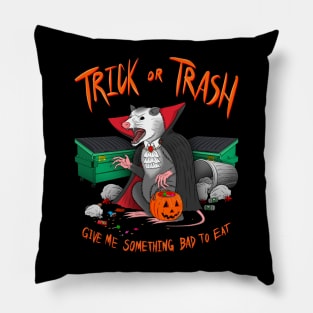 Trick or Trash 2: Dracula Opossum Edition Pillow