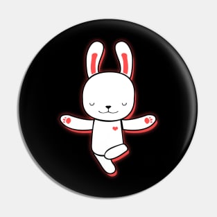 'Bunnies Doing Yoga' Cute Bunny Gift Pin