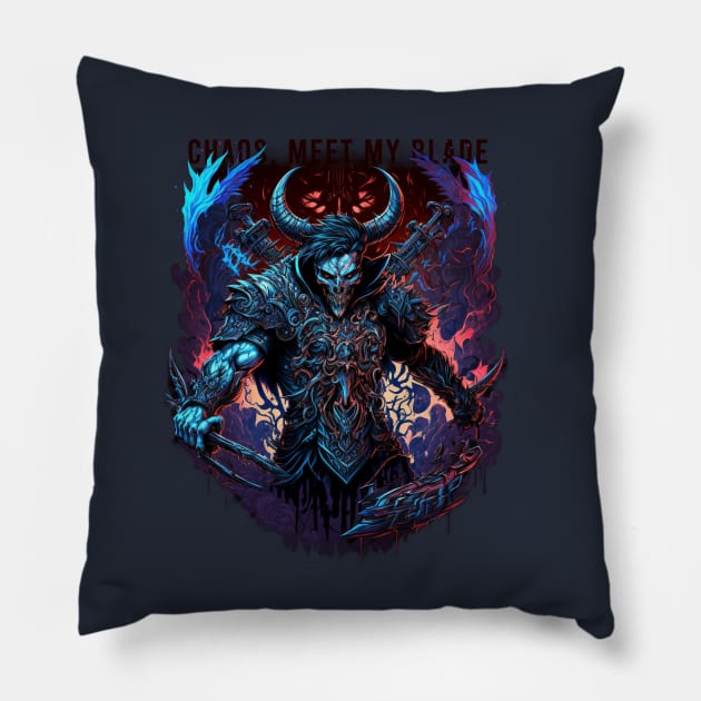 Chaos, Meet My Blade Pillow by Abili-Tees