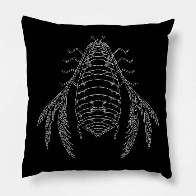 Larvamagnus cirrus line Pillow by asya_lisina