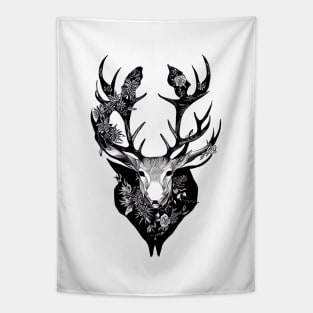 Stag Deer Wild Animal Nature Illustration Art Tattoo Tapestry