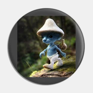 Funny blue mushroom Cat Meme we love live lie Pin