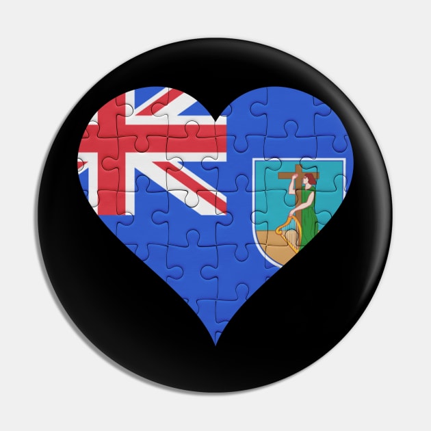 Montserratian Jigsaw Puzzle Heart Design - Gift for Montserratian With Montserrat Roots Pin by Country Flags