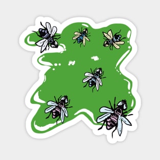 The festival of flies on green ! Magnet