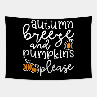 Autumn Leaves and Pumpkins Please Fall Halloween Cute Funny Tapestry