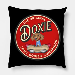 Buster Dachshund Red Circle Pillow