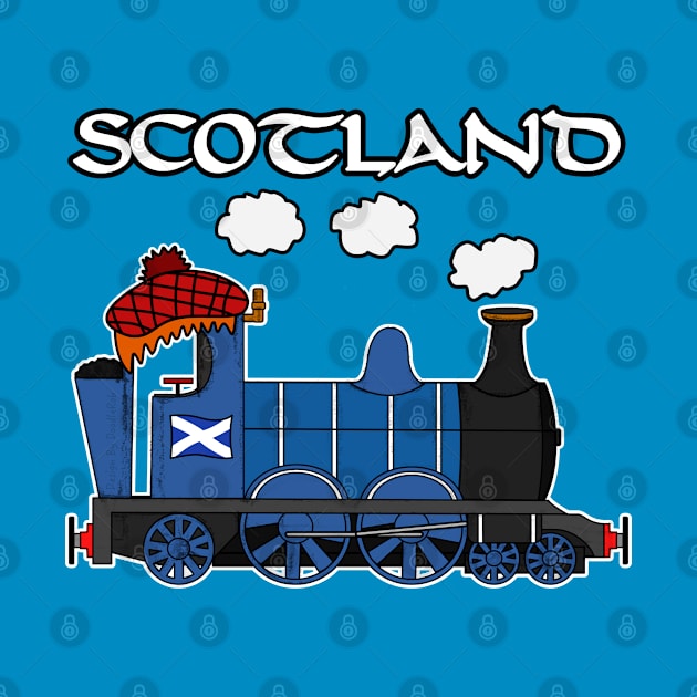 Scotland Steam Train Scottish Flag St Andrews Day by doodlerob