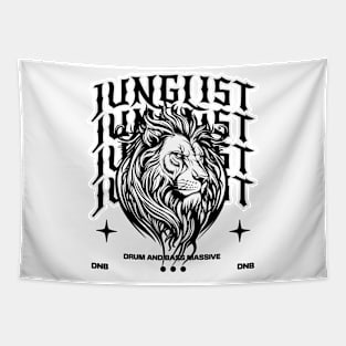 JUNGLIST  - Lion On Text (Black) Tapestry