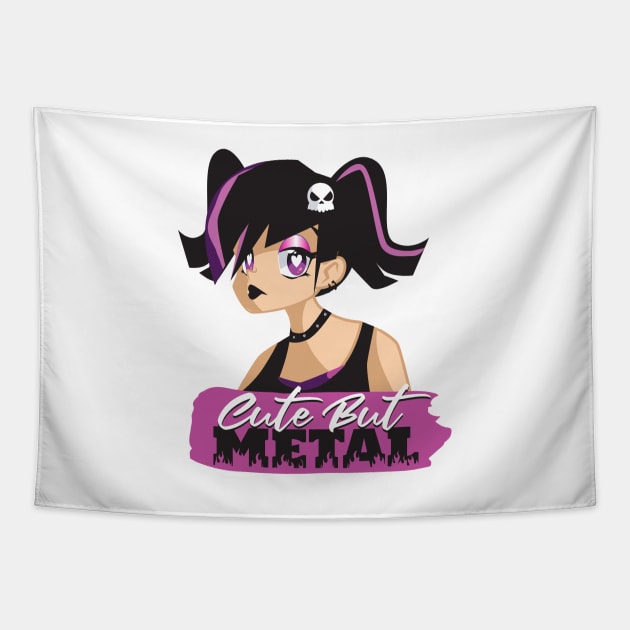 Cute But Metal Metal Girl Metal Chick Metal Fan Tapestry by Gothic Rose Designs