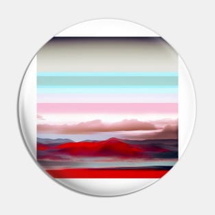 Stylized Strata with Red Mountains Pin