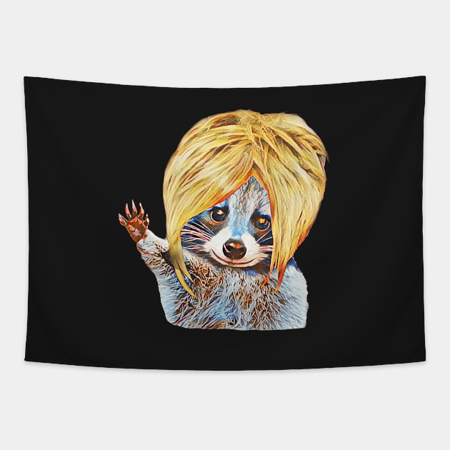 Karen Raccoon Tapestry by funhousejen