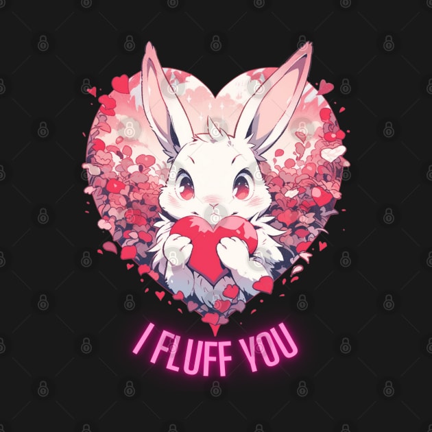 I Fluff You Cute Bunny Easter Valentine by Nightarcade