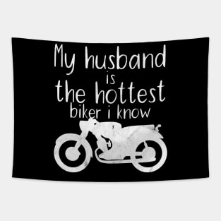 Motorcycle my husband is the hottest biker i know Tapestry