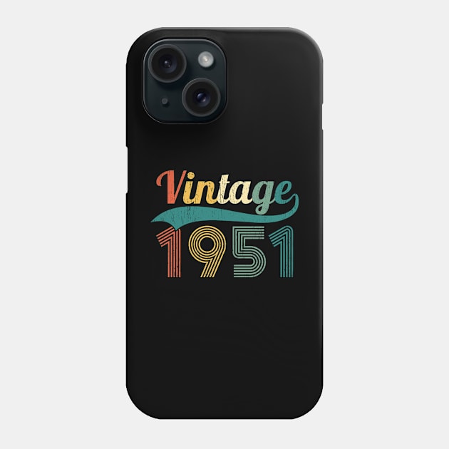 Retro 72 Years Vintage 1951 72nd Birthday Gift Man Woman Phone Case by Henry jonh