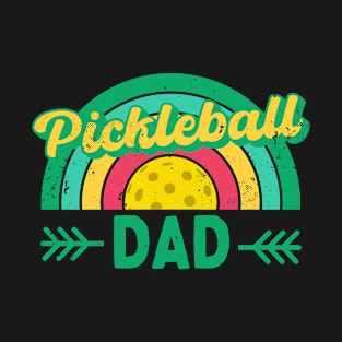 Pickleball Dad Distressed Vintage Sunset design for Father's Day T-Shirt