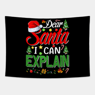 Christmas Dear Santa I Can Explain Funny Santa Claus Tapestry