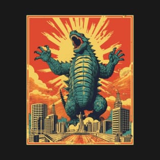 Retro Vintage Godzilla Propaganda Poster T-Shirt