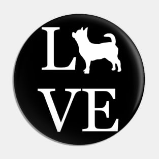 I Love Chihuahuas Silhouette Pet Owner Lover Gift Idea Dog Pin