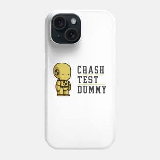 Crash Test Dummy Baby Yellow Safety Testman with Black Dark Text and Yellow Line Separated Phone Case