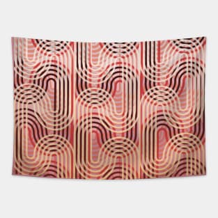 Wavy pattern in warm tones Tapestry