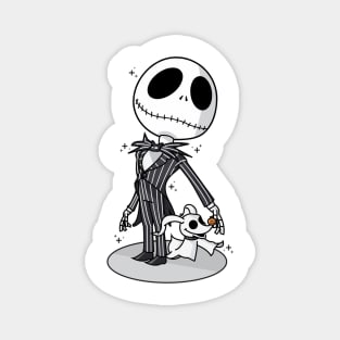 Mr. skeleton and his ghost dog Magnet