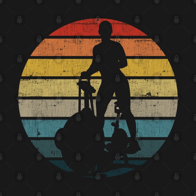 Exercise Bike Silhouette On A Distressed Retro Sunset product by theodoros20