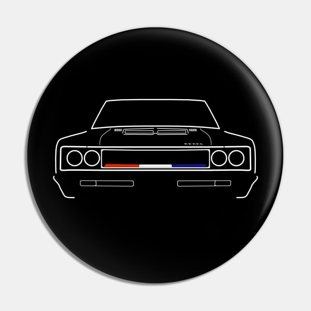 AMC Rebel The Machine 1970 classic muscle car white outline graphic Pin by soitwouldseem