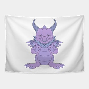 Dreamy Dragon: Meet the Sleepy Purple Dragon Blowing Bubbles in His Sleep Tapestry