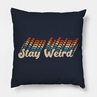 stay weird vintage retro Pillow