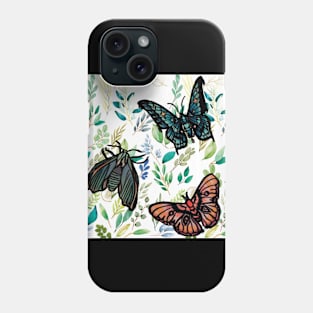 Two Butterflies and A Moth Phone Case