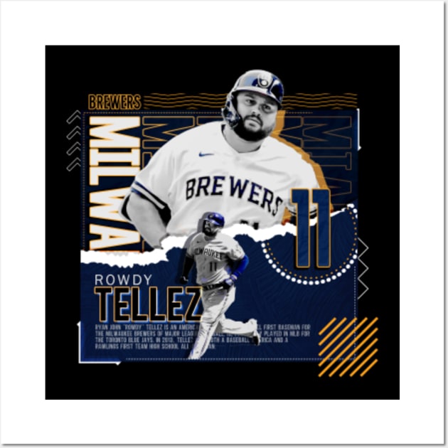 Rowdy Tellez Baseball Edit Tapestries Brewers - Rowdy Tellez - T