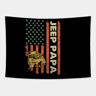 Jeep Papa American Flag Jeep Father's Day Jeep Gift Jeep Papa America Jeep 4th of July Tapestry