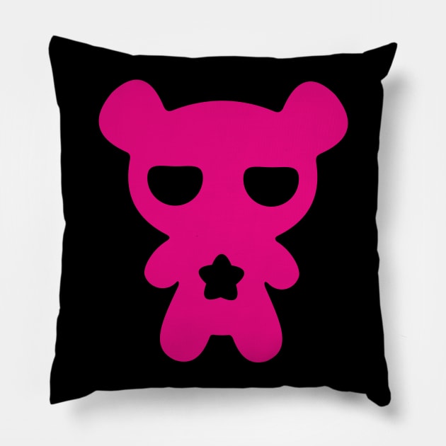 Magenta Lazy Bear (Cute and Pink) Pillow by XOOXOO