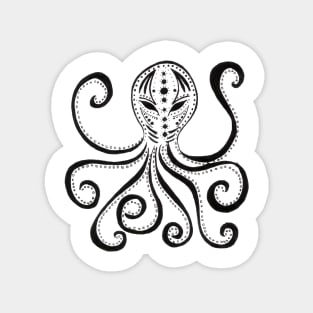 Black And White Octopus Magnet