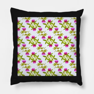 Red clovers seamless floral pattern Pillow