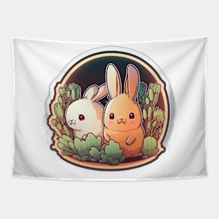 Cute Bunnies Kawaii Tapestry