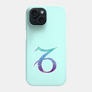 Capricorn Zodiac Symbol in Magical Mermaid Colors Phone Case