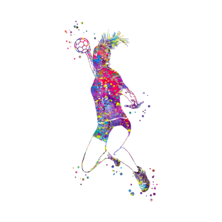 Handball Player Girl Hits The Ball T-Shirt