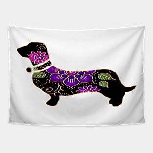 Floral Dachshund Tapestry