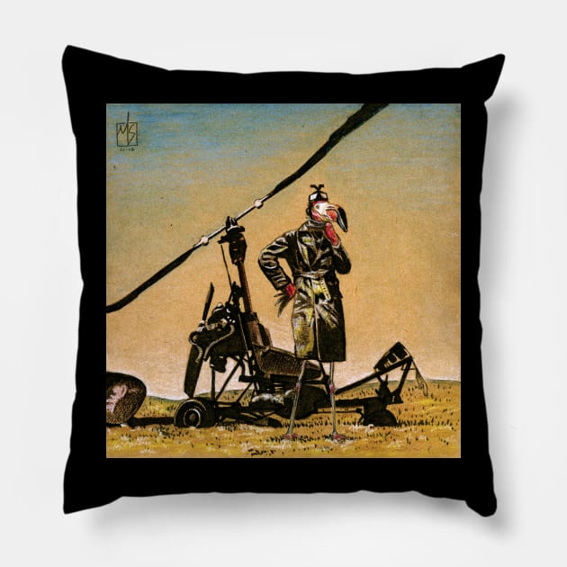 Furry Road: Flamingo Gyro Captain Pillow by mikeskki