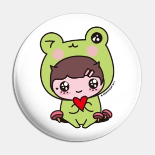 cute frog, cosplay frog, kawaii frog cartoon Pin