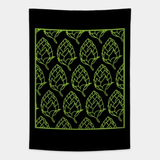 Beer Hops Pattern Green Tapestry