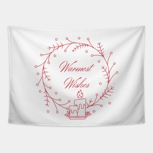 Holiday Collection - Warmest Wishes (White/Red) Tapestry