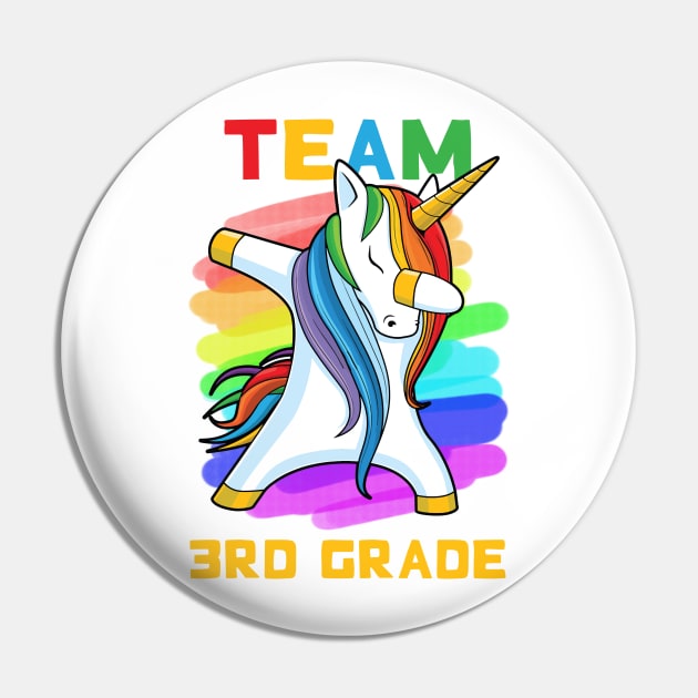 Team 3RD GRADE Unicorn Dabbing Gift Back To School Pin by johnbbmerch