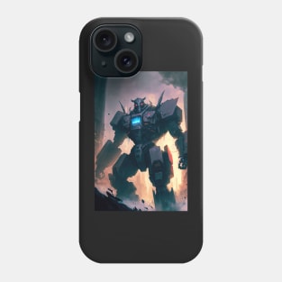 Monster giant robot attacking the city Phone Case